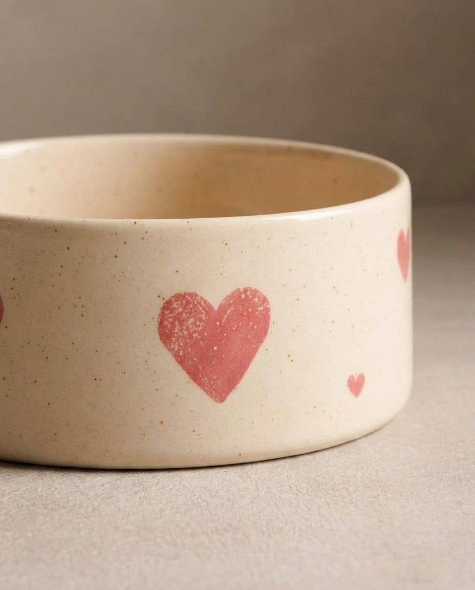 Dog Bowl Set Cozy Hearts