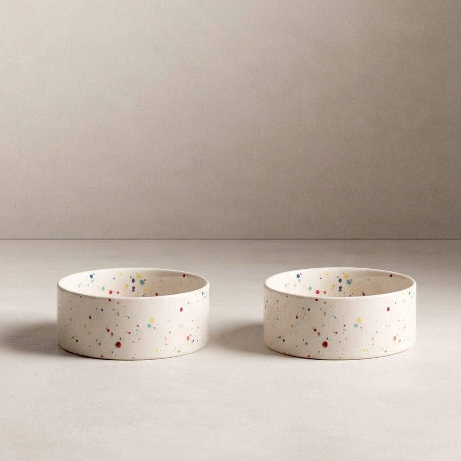 Dog Bowl Set New Party white
