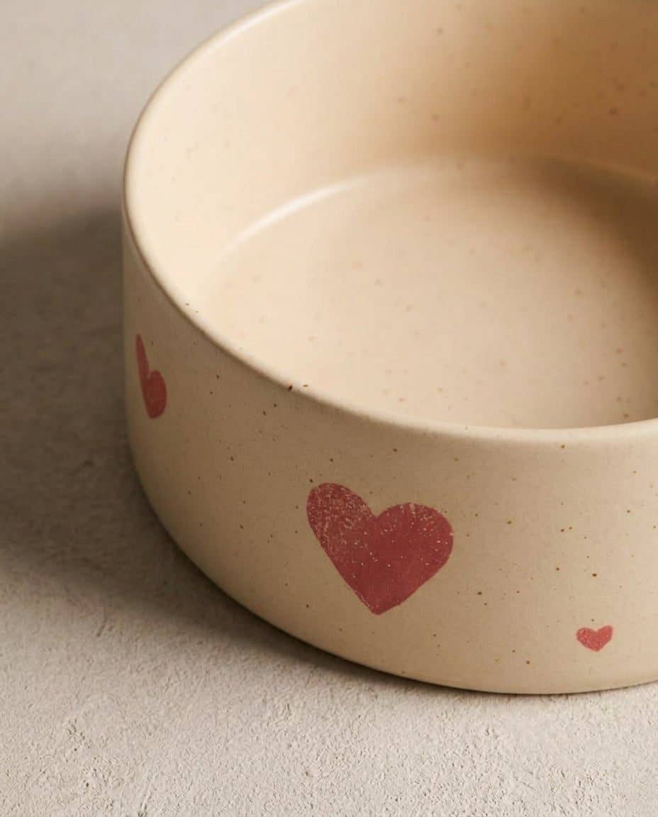 Dog Bowl Set Cozy Hearts