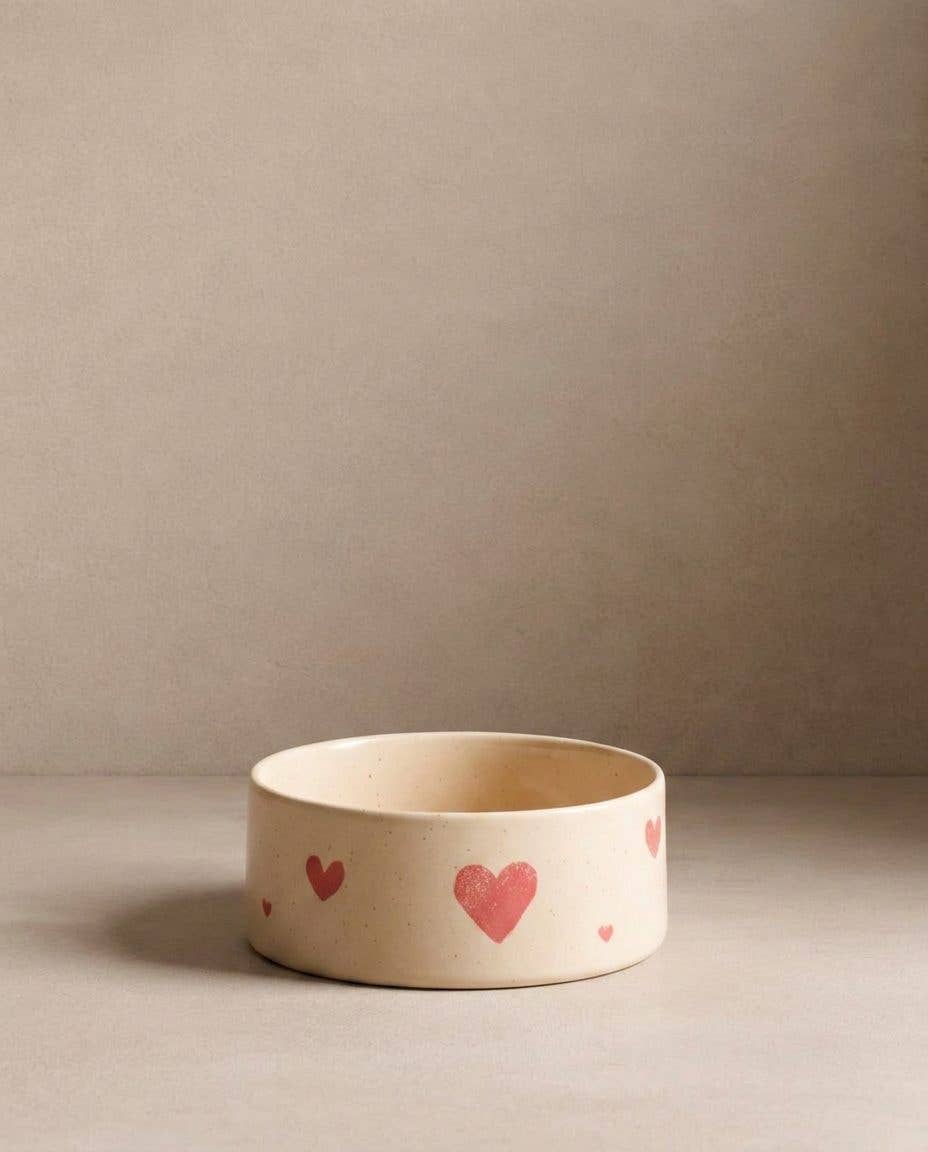 Dog Bowl Set Cozy Hearts